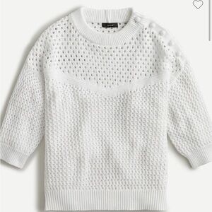 J. Crew White Textured Knit Sweater